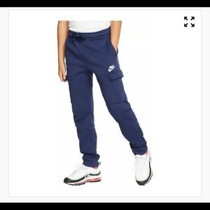 Nike boys sweatpants jogger sz medium M dark blue with pockets and drawstring